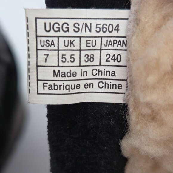 UGG Endell Black Suede Shearling-Lined Moto Boots With Buckle Accents Size 7 - Picture 11 of 16